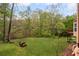 Spacious backyard with lush greenery and mature trees at 3025 Kaley Nw Dr, Kennesaw, GA 30152