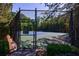 Community tennis court with rules posted, set within a wooded area for privacy at 3226 Saville Sw St, Atlanta, GA 30331