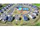 Aerial view of a home with backyard and community amenities at 5530 Bower Pl, Cumming, GA 30028
