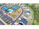 Aerial view of a home near tennis courts, pool, and other community amenities at 5530 Bower Pl, Cumming, GA 30028