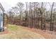 Expansive backyard with a lush lawn and mature trees, offering privacy and natural beauty at 7636 Chestnut Hill Rd, Cumming, GA 30041