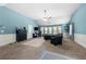 Spacious bedroom with carpet, a ceiling fan, lots of natural light, and a blue accent wall at 2745 Veltre Sw Ter, Atlanta, GA 30311