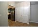 View of kitchen appliances through double doors at 2362 Glebe Ct, Hampton, GA 30228