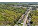 Overhead view of a residential neighborhood with lush green trees and well-maintained homes at 2523 Bancroft Way, Buford, GA 30519