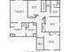 Detailed floor plan showing the layout of the second floor with bedroom and bathroom locations at 2523 Bancroft Way, Buford, GA 30519