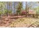 Beautiful backyard with a well-maintained lawn, mature trees, and a charming fence, perfect for Gathering gatherings at 255 Sageglen Rd, Lawrenceville, GA 30044