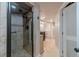 Bathroom featuring a glass-enclosed shower, vanity with a granite countertop and a tile floor for a stylish design at 255 Sageglen Rd, Lawrenceville, GA 30044
