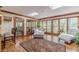 Bright sunroom with hardwood floors and large windows offering scenic views at 255 Sageglen Rd, Lawrenceville, GA 30044