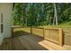 Wooden deck with backyard views surrounded by lush greenery at 492 Mary Hill Ln, Douglasville, GA 30134