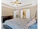Large primary bedroom features trey ceilings and great closet space at 706 Woodland Pl, Woodstock, GA 30188