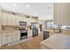 Charming kitchen featuring stainless steel appliances and ample counter space at 706 Woodland Pl, Woodstock, GA 30188