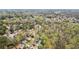 An aerial view showcasing a neighborhood surrounded by dense trees at 300 Radner Run, Lawrenceville, GA 30043