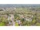 An aerial view of a charming residential area with tree-lined streets and a community pool at 300 Radner Run, Lawrenceville, GA 30043