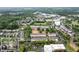 Aerial view of townhome community surrounded by lush trees and local shopping at 3932 Boston Common St, Suwanee, GA 30024