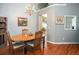 Elegant dining area with hardwood floors, perfect for entertaining guests or enjoying Gathering meals at 1570 Hill Crossing Ct, Grayson, GA 30017