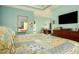 Bedroom with bed, carpet flooring, natural light, and television mounted on the wall at 1570 Hill Crossing Ct, Grayson, GA 30017