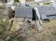 Aerial view of the backyard with a patio and fenced in yard at 815 Commerce Trl, Canton, GA 30114