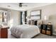Bright bedroom with a ceiling fan, large windows and neutral decor at 4568 Oswood Ct, Tucker, GA 30084