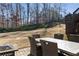 Cozy patio with wicker furniture and outdoor dining set near a grassy yard at 602 Davenport Pl, Canton, GA 30115