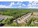 Breathtaking aerial view of a residential area with lush green forests, manicured lawns, and winding roads at 404 Prague Way, Hampton, GA 30228