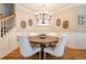 Cozy dining room featuring a wooden table, upholstered chairs, and decorative wall hangings at 498 Trip St, Grayson, GA 30017
