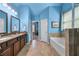 Large main bathroom with double sinks, soaking tub, separate shower, and lots of natural light at 3599 Bellmonte Dr, Atlanta, GA 30337