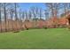 Expansive green backyard with mature trees with perimeter fencing at 725 Links View Dr, Sugar Hill, GA 30518