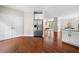 View of kitchen with stainless steel refrigerator and hardwood floors and adjoining room at 1902 Glen Ivy, Marietta, GA 30062