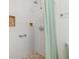 Modern bathroom with white subway tile and a shower niche at 5245 Cherry Hill Ln, Powder Springs, GA 30127