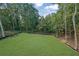 A spacious backyard featuring well-maintained grass and mature trees, perfect for outdoor activities at 553 Somersby Dr, Dallas, GA 30157