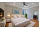 Stylishly furnished bedroom with a plush rug and a view to the ensuite at 553 Somersby Dr, Dallas, GA 30157
