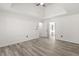 A spacious bedroom featuring recessed lighting, neutral walls and hardwood-style flooring at 1420 Midland Way, Lawrenceville, GA 30043
