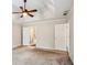 Spacious bedroom features a trey ceiling and a ceiling fan, providing comfort and style at 4284 Windy Gap Nw Ct, Kennesaw, GA 30144