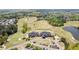 Overhead view of community amenities, including a clubhouse and golf course at 347 Woodridge Pass, Canton, GA 30114