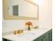Bathroom with double vanity, quartz countertop, and gold fixtures at 3554 Cherry Bloom Way, Decatur, GA 30034
