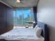 Bright bedroom with city views, featuring a wardrobe closet and desk at 860 Peachtree Ne St # 1010, Atlanta, GA 30308
