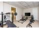 Home gym featuring carpeted floors and various exercise equipment at 10575 Wren Ridge Rd, Alpharetta, GA 30022