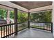 Covered porch with dark wood posts and railing, providing a cozy outdoor space at 1753 Detroit Nw Ave, Atlanta, GA 30314