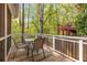 Cozy screened porch with outdoor seating and a view of the wooded backyard at 1020 Burton Ne Dr, Atlanta, GA 30329