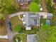Aerial view of the home's backyard, driveway, and lush landscaping in a charming neighborhood at 1116 Dan Johnson Ne Rd, Atlanta, GA 30307