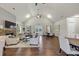 Comfortable clubhouse features a beautiful stone fireplace, plenty of seating, and tables for gathering at 348 Ellington Dr, Canton, GA 30115