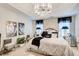 Comfortable main bedroom featuring a chandelier, decor, and natural light at 2121 Silva Ct, Conley, GA 30288