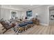 Bright living room featuring modern furniture, recessed lighting, and hardwood floors at 2806 Chaucer Sw Dr, Atlanta, GA 30311