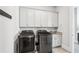 Modern laundry room with sleek appliances, ample cabinet space, and granite countertops at 4025 Connolly Ct, Roswell, GA 30075