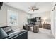 Home office features a ceiling fan, natural light and a comfortable seating area at 4025 Connolly Ct, Roswell, GA 30075