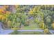Aerial view of property boundaries with mature trees and greenery at 21 W Lake Dr, Oxford, GA 30054