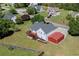 Aerial view of the property showcasing the home, deck, parking, and the expansive yard at 195 Woodbridge Dr, Dallas, GA 30157