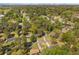 Aerial view of a home in a mature, tree-lined neighborhood and downtown skyline at 2123 Juanita St, Decatur, GA 30032