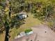 Aerial view of a large backyard with a storage shed and a patio at 2123 Juanita St, Decatur, GA 30032