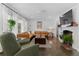 Cozy living room features hardwood floors, a decorative fireplace, and lots of natural light at 2123 Juanita St, Decatur, GA 30032